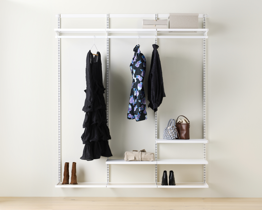 Closet, basic with shelves, Décor+ W: 180, Matte white/White