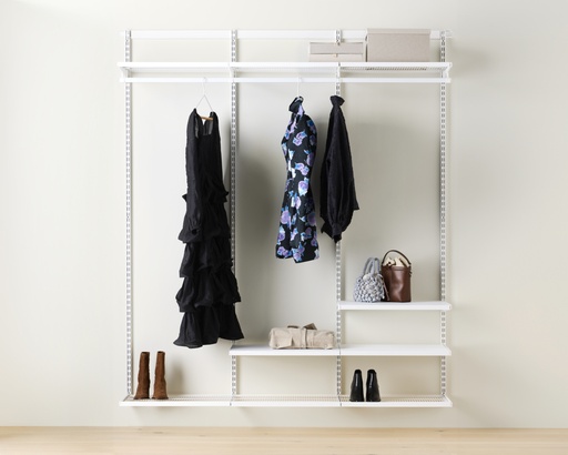 Closet, basic with shelves, Décor+ W: 180, Matte white/White